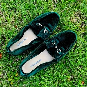 Green loafers